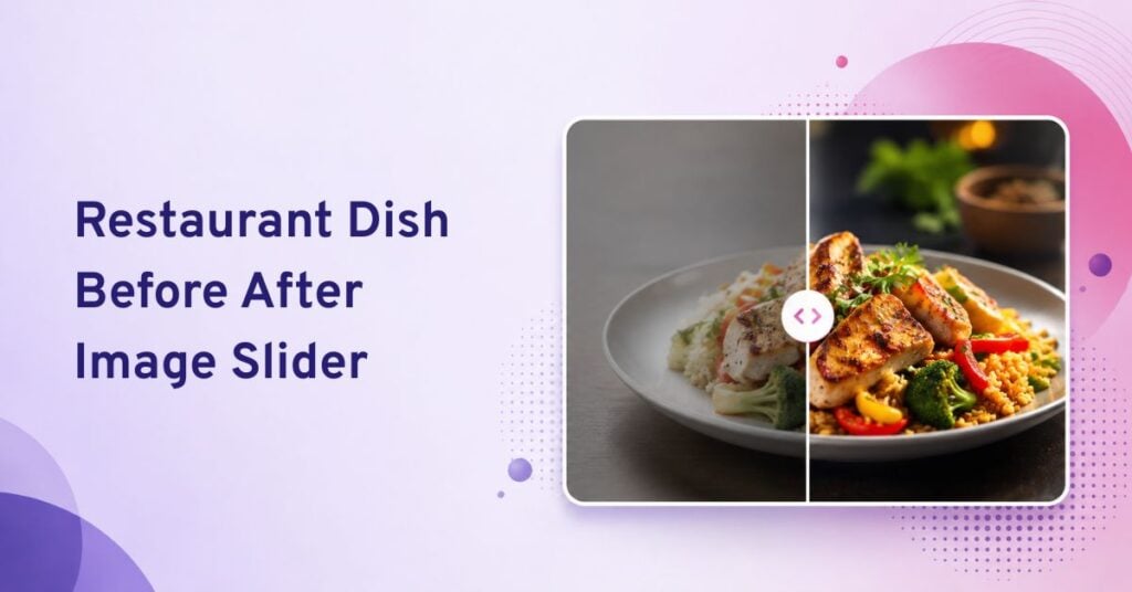 restaurant dish before after image slider WordPress
